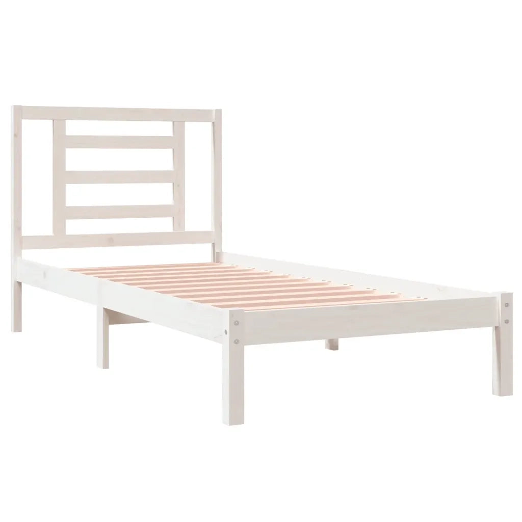 Giroletto senza Materasso Bianco 90x200 cm Legno Massello Pino 3104334