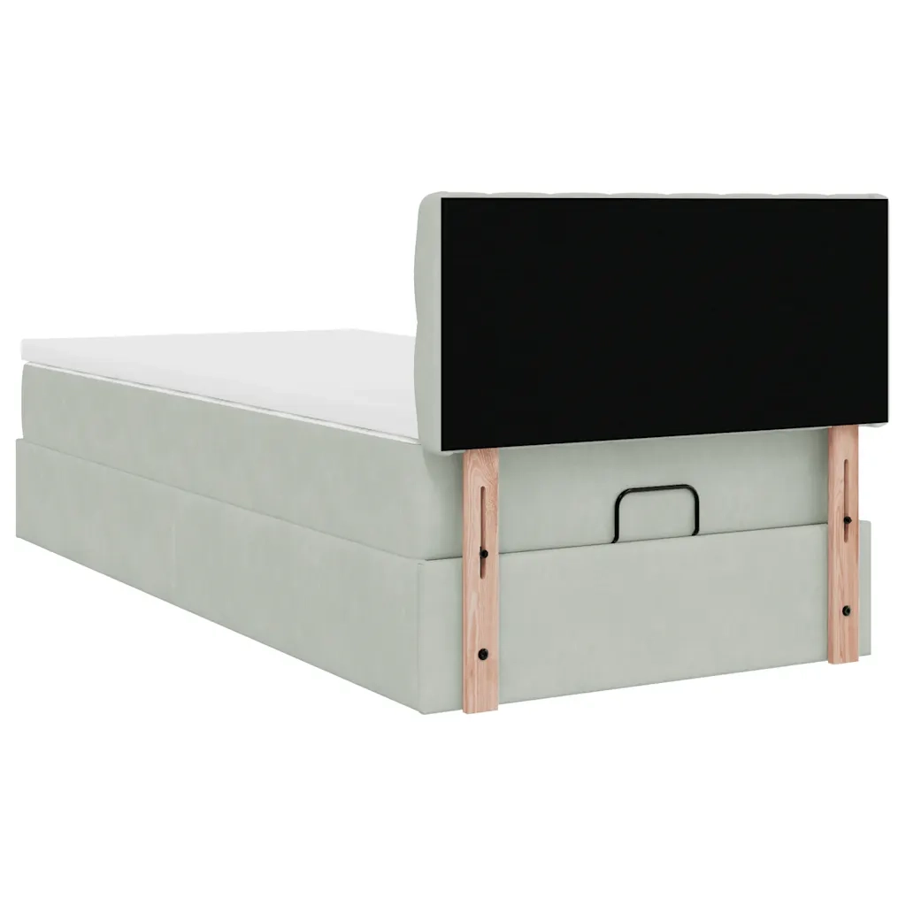 Struttura Letto Pouf con Materasso 80x200 cm in Velluto 3311807
