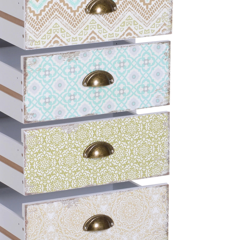 Cassettiera multicolore a 5 cassetti in MDF con dispositivo antiribaltamento