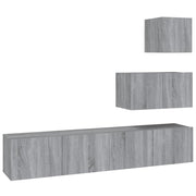 Set di mobili in legno ingegnerizzato Sonoma da 4 pezzi (mobile credenza mobile TV soggiorno camera da letto salotto) - 02_0024838