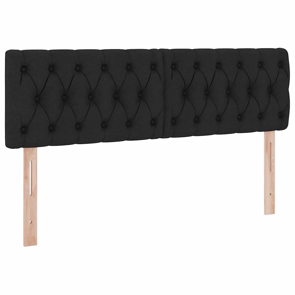 Letto con contenitore e LED con led Nero 140 x 200 cm Tessuto 3371213