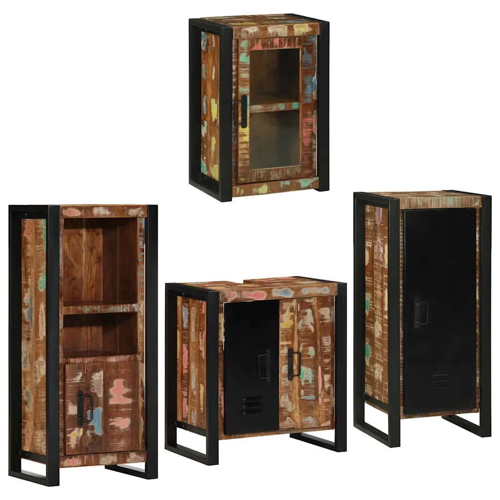 Set di mobili per il bagno 4 pcs Legno massello riciclato