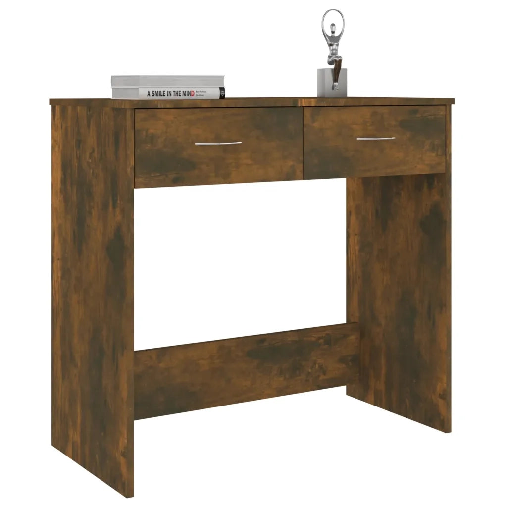 Scrivania | Tavolo da Ufficio Rovere Fumo 80x40x75 cm in Legno Multistrato
