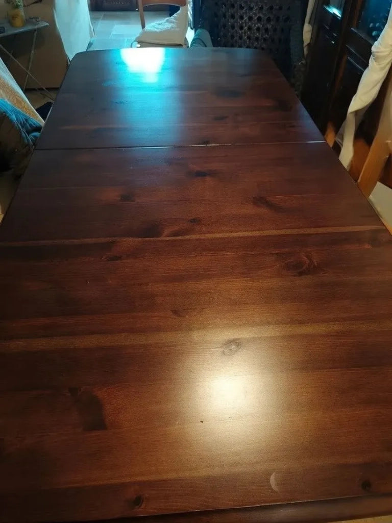 Tavolo fratino allungabile in pino tinta noce arte povera 190x90 sala e taverna - Mobili 2G