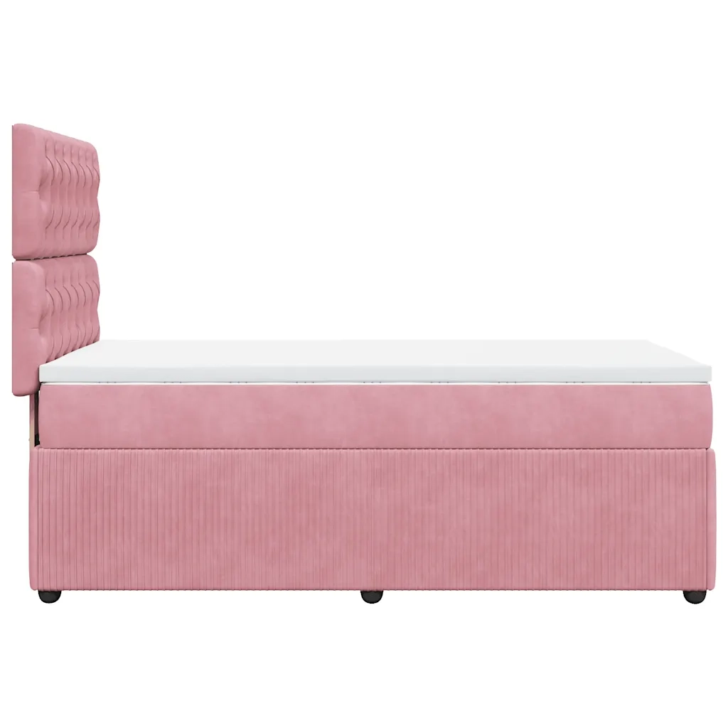 Giroletto a Molle con Materasso Rosa 100x200 cm in Velluto
