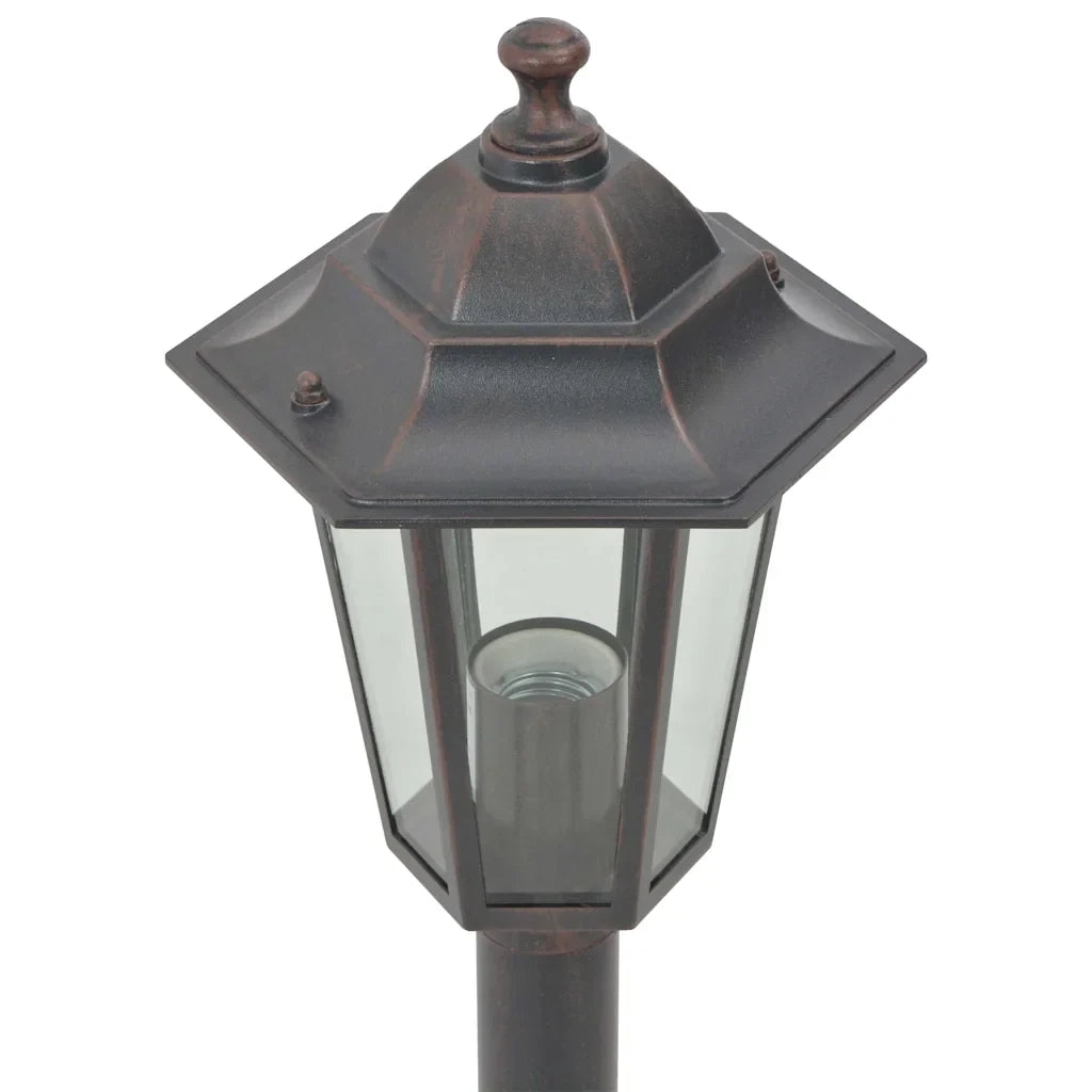 Set di 6 luci da giardino funzionali con paletto 110 x 19 cm alluminio bronzo 02_0045887