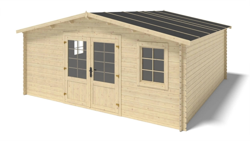Casetta da giardino in legno - 25m2 - 5x5m - 28mm - colore: naturale - DOM591 - ALTANKA