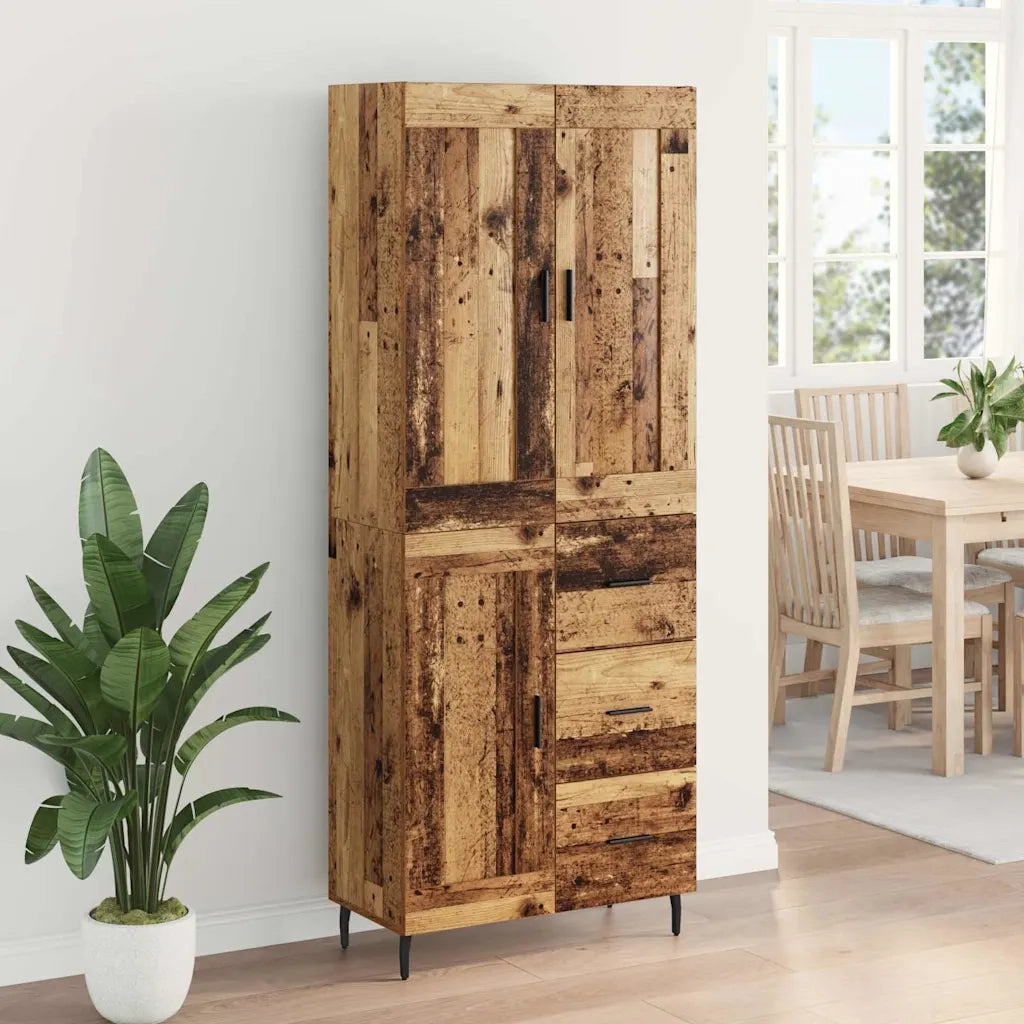 Credenza con cassetto 2 pz | Madia | Buffet da pranzo | Armadio da pranzo Legno vecchio Legno multistrato
