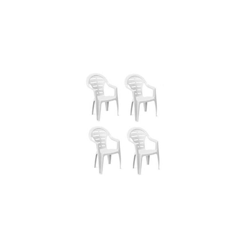 SET 4 SEDIE DA GIARDINO MOYO IN POLIPROPILENE COLORE BIANCO 54 X 56 X 81 CM
