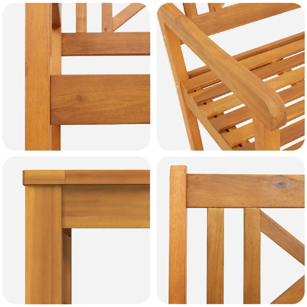 Set da Pranzo da Giardino 5 Pezzi Legno Massello di Acacia