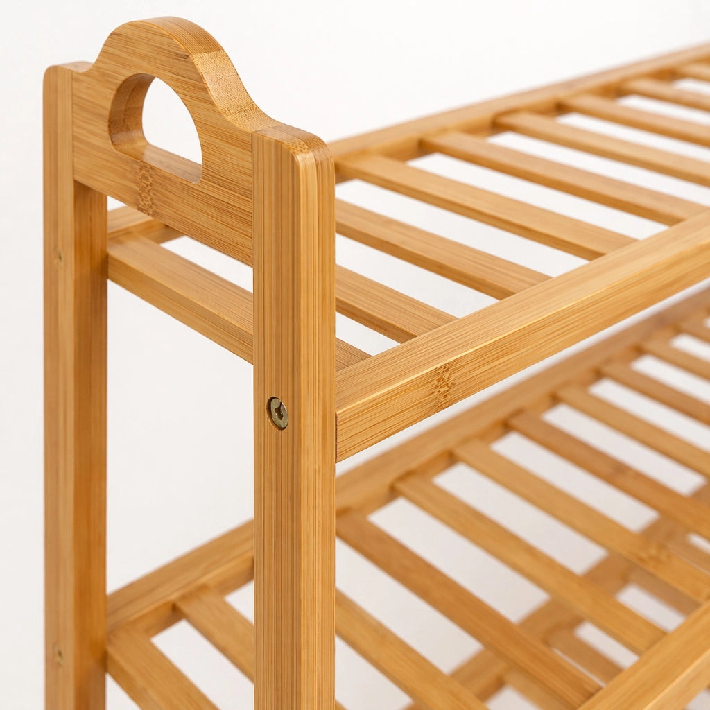 SCARPIERA IN LEGNO 5 RIPIANI PORTASCARPE SALVASPAZIO 68X24X90 CM 69414