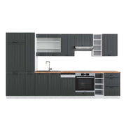 Cucina componibile Fame-Line Antracite rustico/Bianco 355 cm, PL Rovere Vicco
