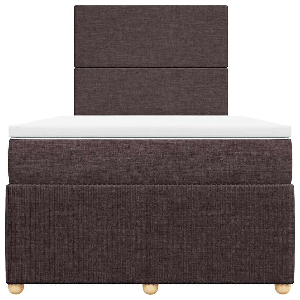 Giroletto a Molle con Materasso Marrone Scuro 120x190cm Tessuto