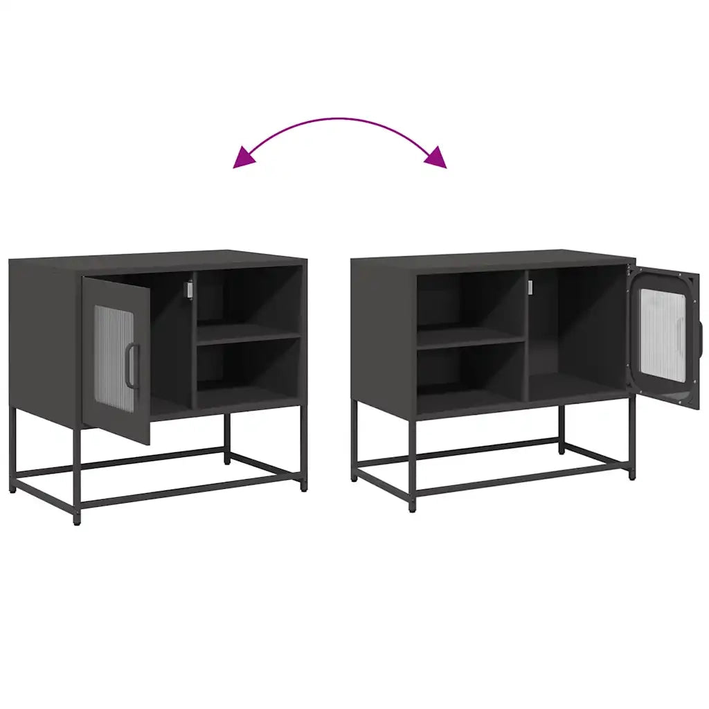 Mobile TV Nero 68x39x60,5 cm in Acciaio 853386