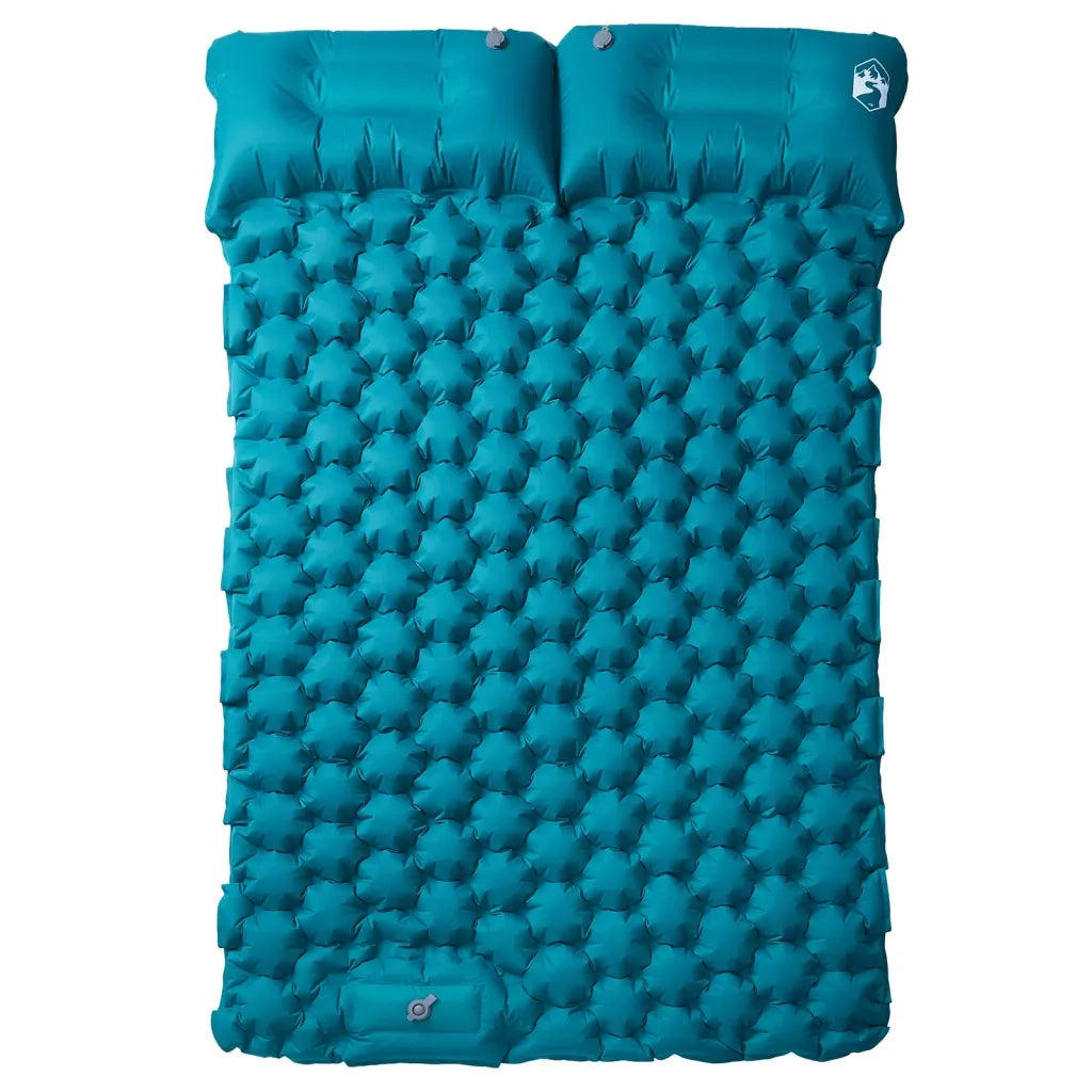 Materasso da Campeggio Autogonfiabile con Cuscini 2 Persone Blu CFW2813397