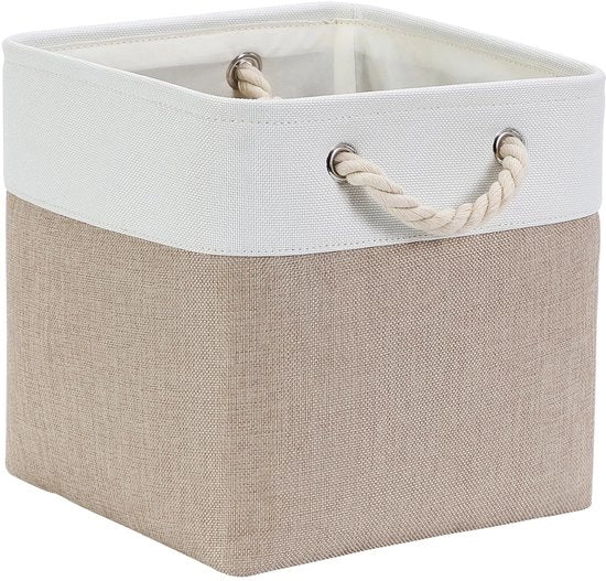 Cassa di archiviazione pieghevole con coperchio in tela - 30 x 30 x 30 cm - Materiale duraturo