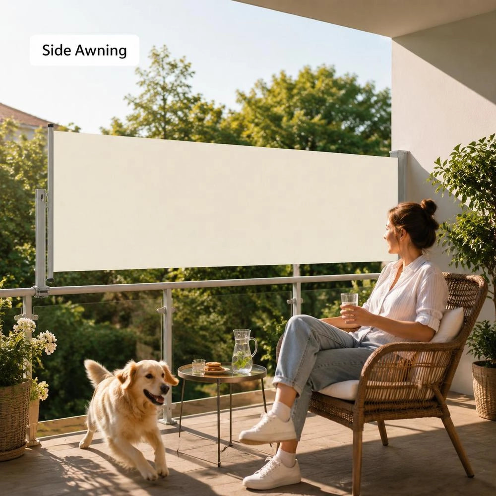 Extendable Side Awning 100 X 300 Cm Cream