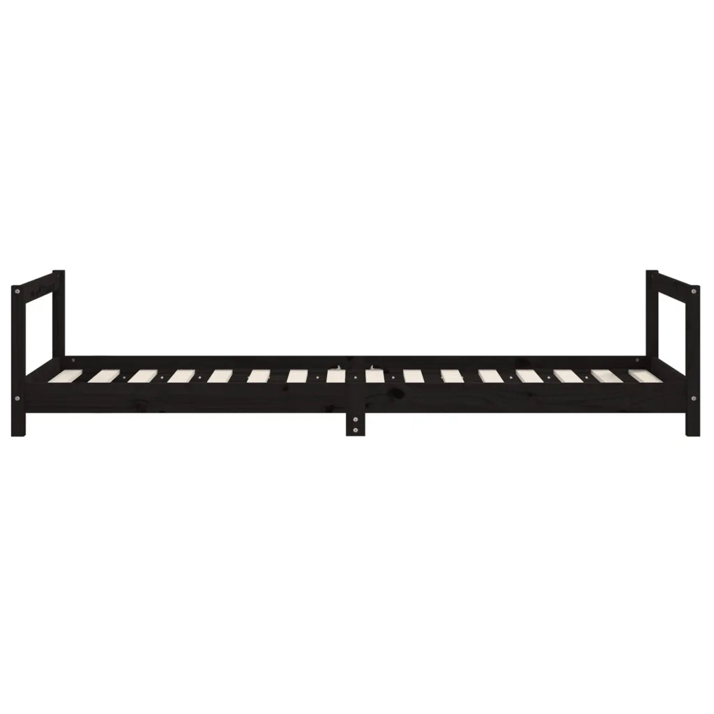 Giroletto per Bambini | Letto Infantile | Lettino Nero 90x200 cm in Legno Massello di Pino