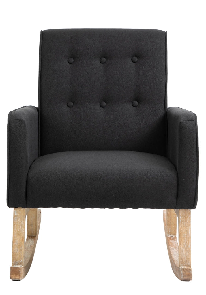 Sedia a dondolo in tessuto Dream nero