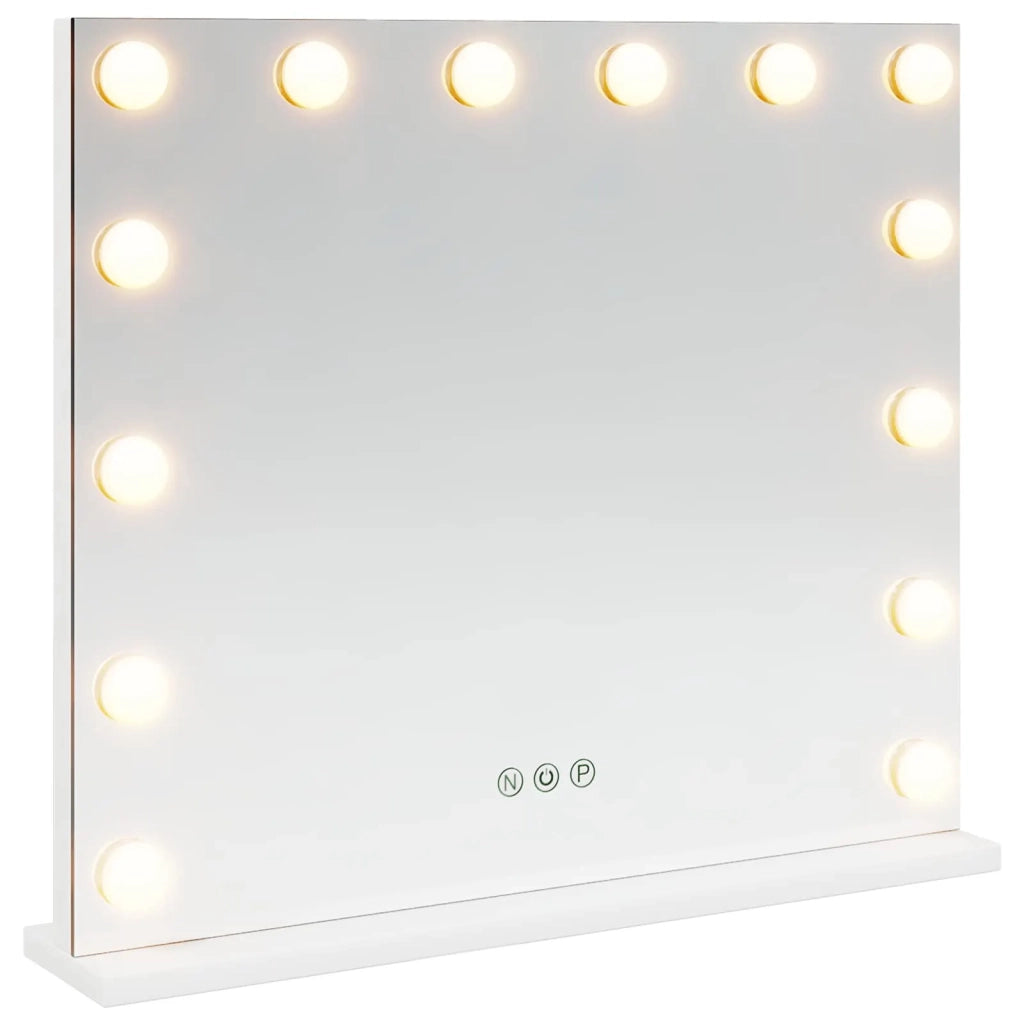 Specchio LED da Vanità Bianco 50 x 10 x 44 cm Vetro e acciaio 42020526