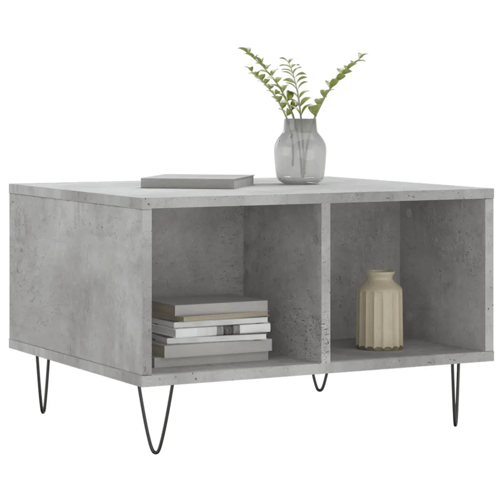 Tavolino salotto | Tavolino da caff¨¨ | Tavolino da Soggiorno Grigio Cemento 60x50x36,5 cm Legno Multistrato