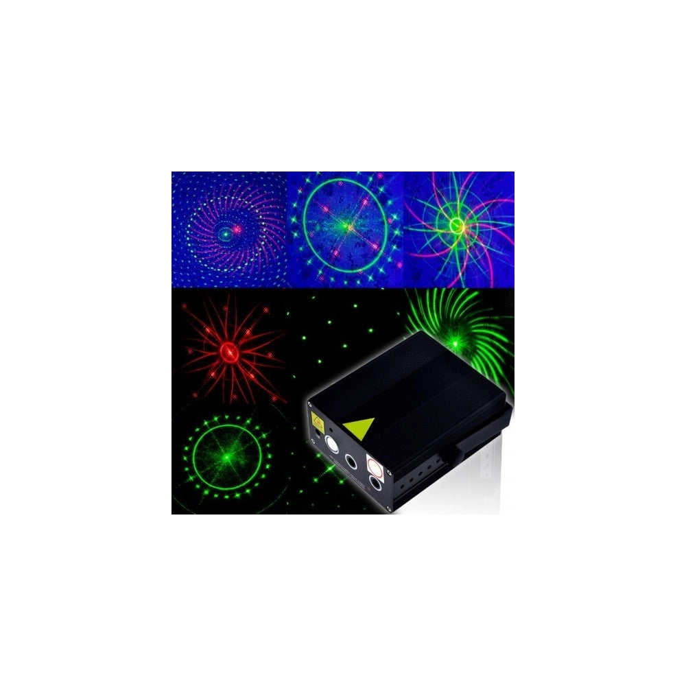 Trade Shop - Proiettore Mini Doppio Laser Effetto Luci Per Disco Discoteca Luce Rossa Verde -