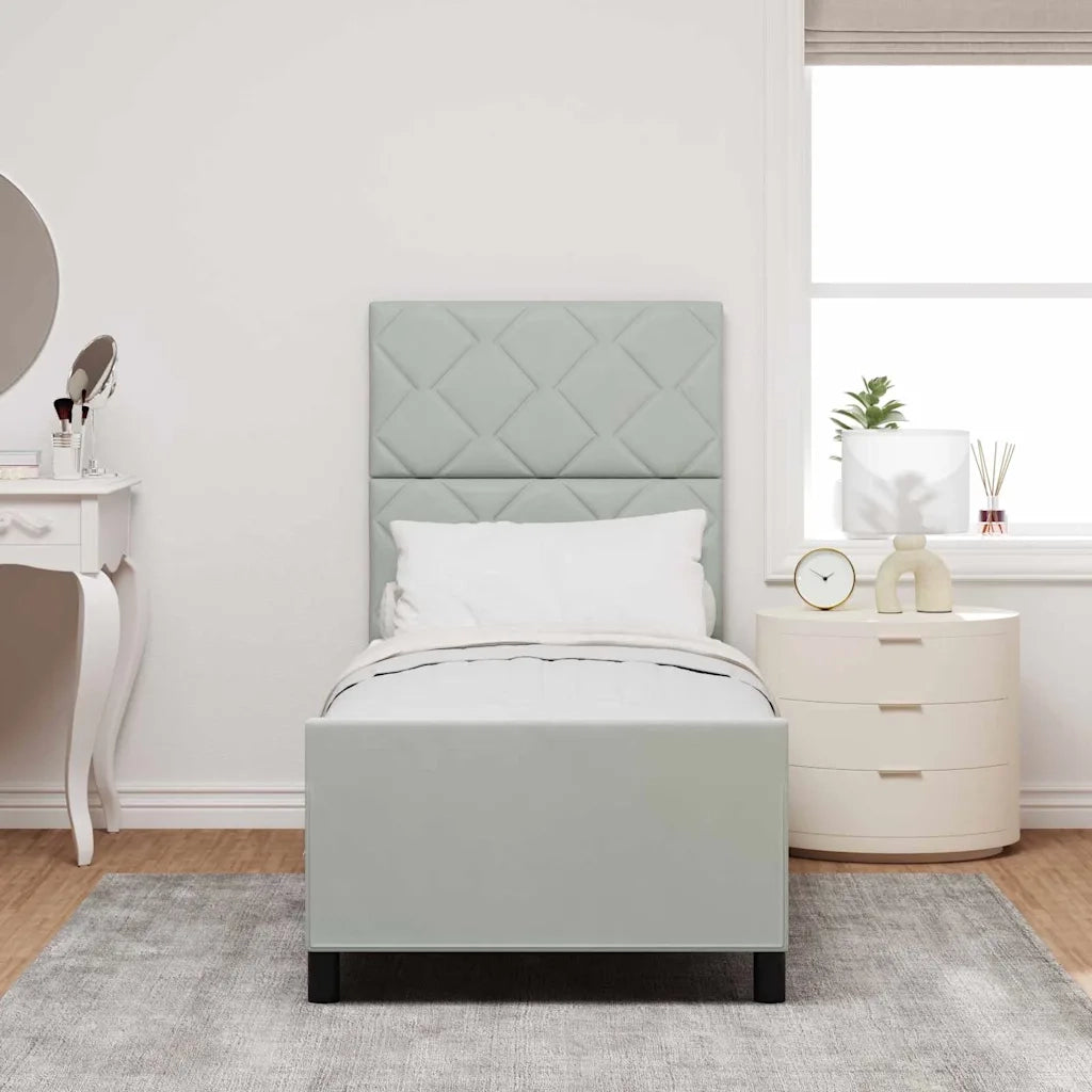 Letto a molle con testiera Grigio chiaro 80 x 200 cm Velluto 3344969