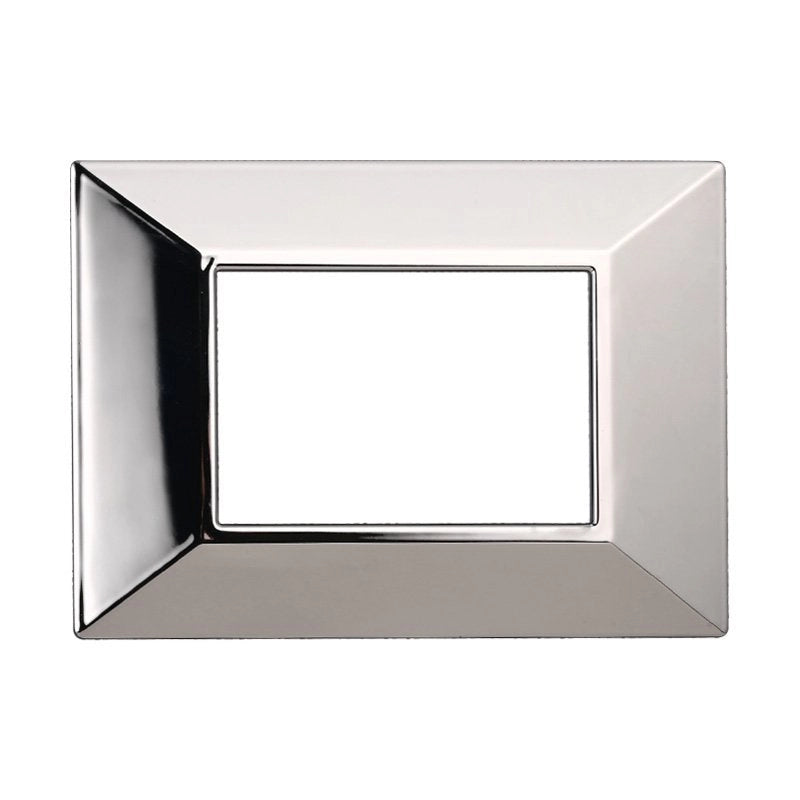 Placca Piramide Serie Moon 3P Colore Cromato Lucido Compatibile Con Bticino Axolute