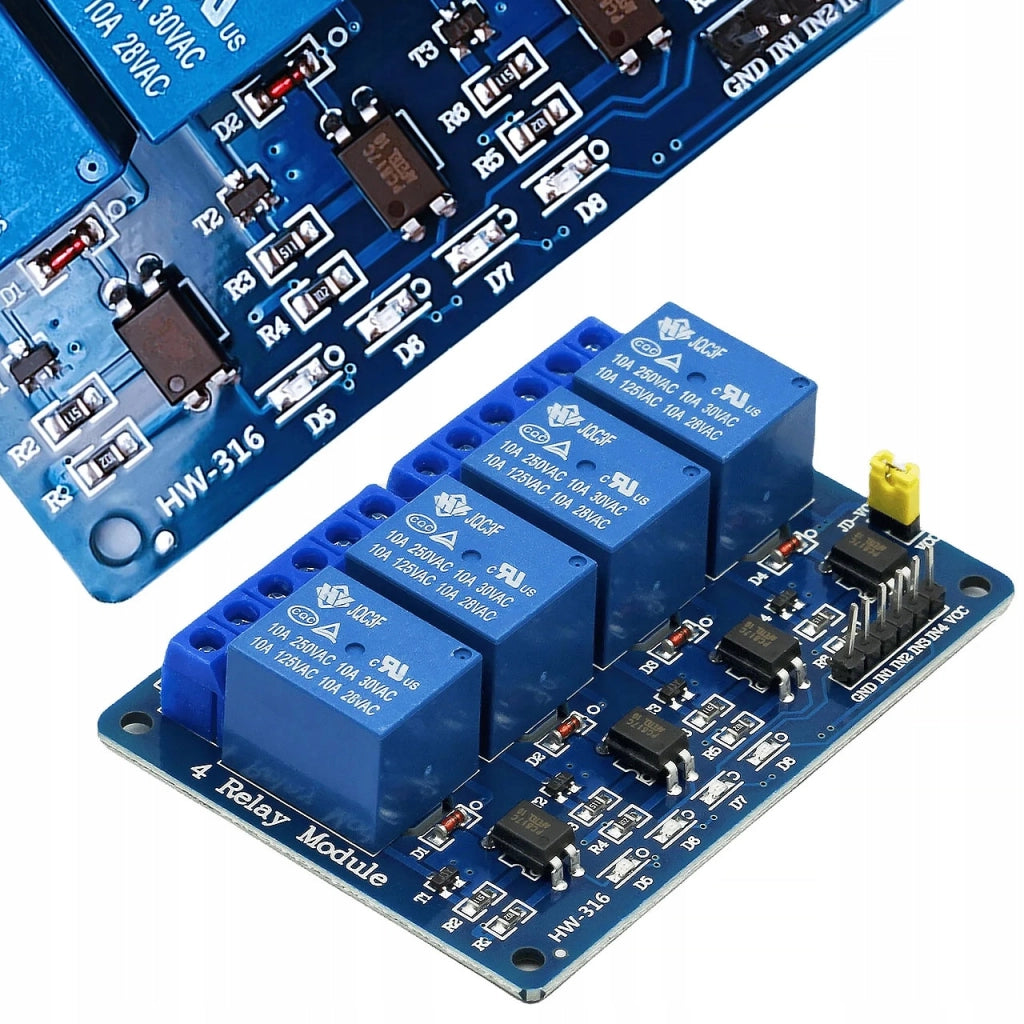 Modulo Relè 4 Canali 12V – Compatibile con Arduino | Isolamento Ottico, SPDT, 10A