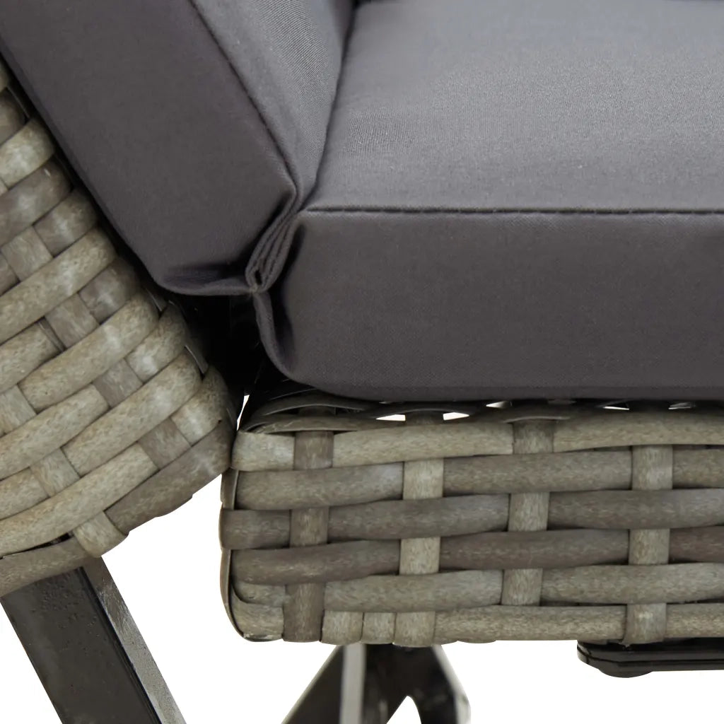 Panchina da Giardino con Cuscini 176 cm in Polyrattan Grigio 46232