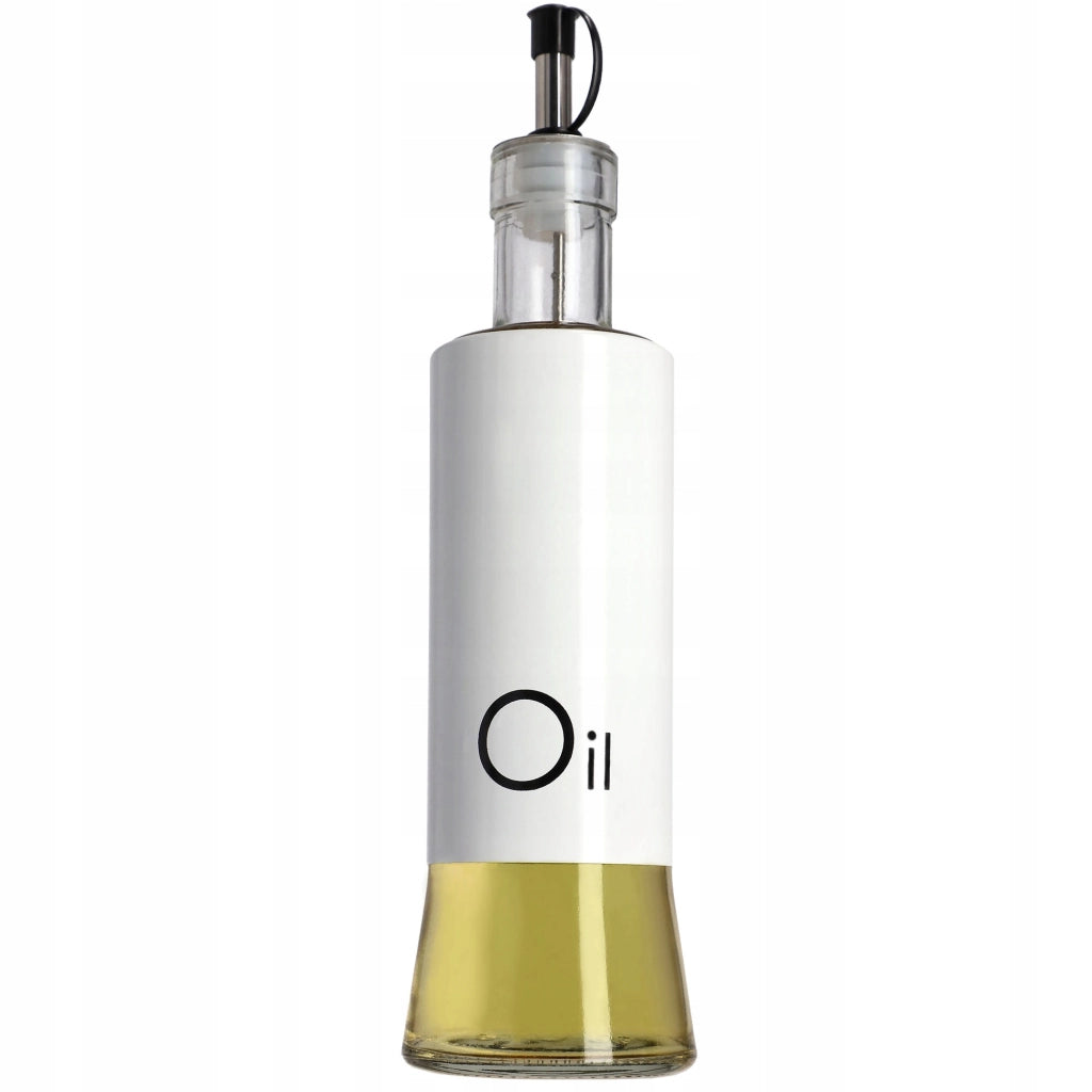 Bottiglia in vetro KADAX per olio d'oliva con dosatore, 320 ml, colore bianco.