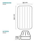 MATERASSO GONFIABILE PILLOW REST CLASSIC TWIN SINGOLO  cm.191x99x25h.  peso kg.3,90 (64146)    INTEX