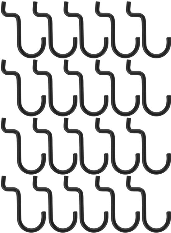 Haken Metallici da Parete 20 Pezzi - Ophanghaken Robusti - Per Pannelli Forati - Alta Capacità di Sostegno - Facili da Installare - Risparmio di Tempo - Ganci