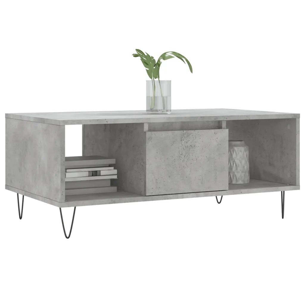 Tavolino salotto | Tavolino da caff¨¨ | Tavolino da Soggiorno Grigio Cemento 90x50x36,5 cm Legno Multistrato