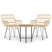 Set da Pranzo da Giardino 3 pz | Set Salotto da Giardino in Polyrattan