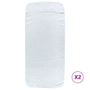 Asciugamani da Spiaggia 2 pz Bianchi 75x200 cm Tessuto 400 GSM CFW9412843