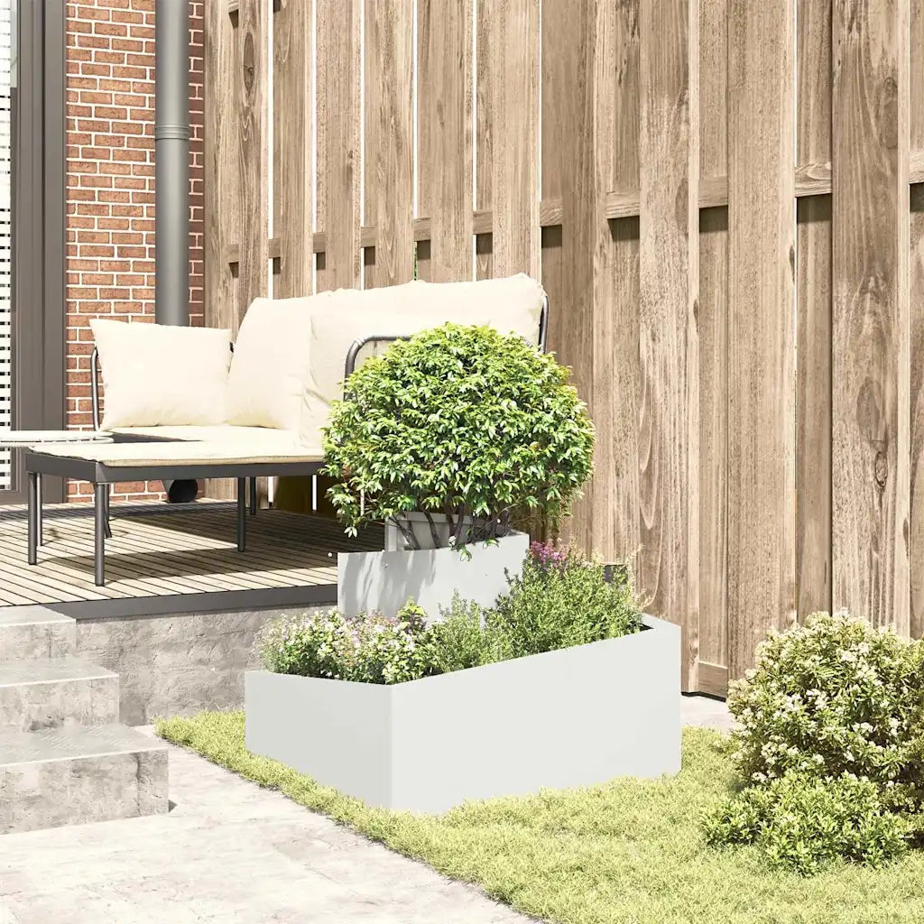 Fioriere | Cassetta per fiori | Vaso da giardino Bianco 60 x 60 x 50 cm