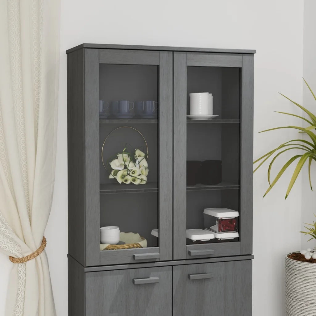 Scaffale Superiore per Credenzaa-Buffet-Armadio da cucina Grigio Scuro 85x35x100 cm Pino