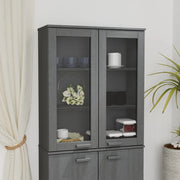 Scaffale Superiore per Credenzaa-Buffet-Armadio da cucina Grigio Scuro 85x35x100 cm Pino