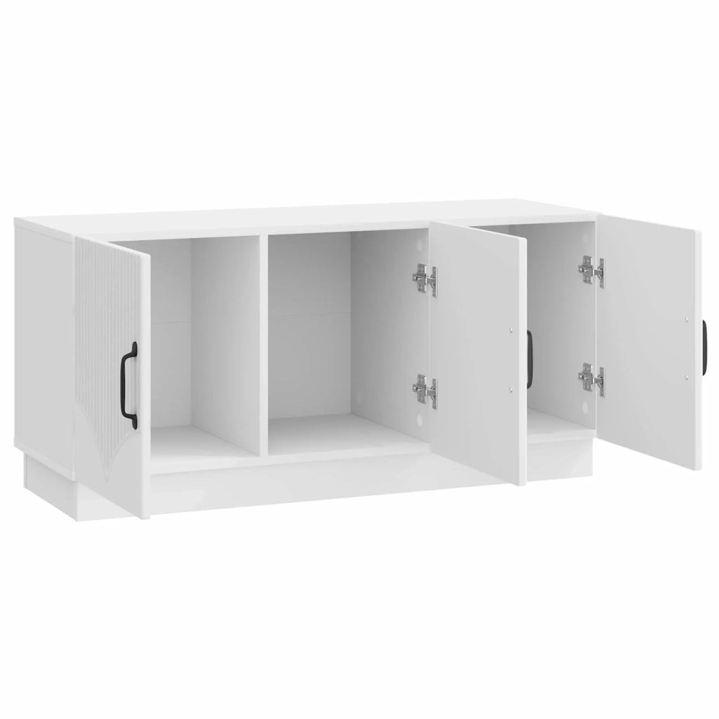 Mobile TV Bianco Lucido 99 x 34,5 x 47 cm Legno ingegnerizzato