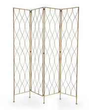 SEPARÈ IN METALLO A TRAMA FORATA 4 PANNELLI 40X180CM COLORE ORO