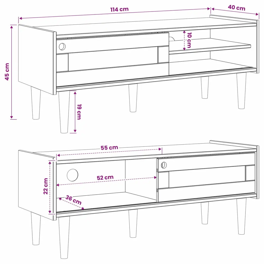 Mobile TV BILBAO 114 x 40 x 45 cm Caramello scuro 42041334