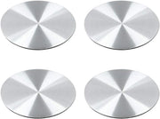 Set di 4 adesivi in metallo argentato per manubri, 45 mm - Accessori auto con elevata aderenza