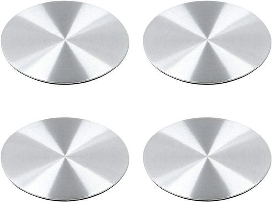 Set di 4 adesivi in metallo argentato per manubri, 45 mm - Accessori auto con elevata aderenza