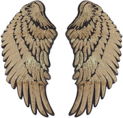 Pannelli Goud con Pailletten - Strisce da stirare o cucire - Pannelli DIY per decorazione di abiti - 1 coppia di ali - Dimensioni 34,5 x 16 cm - Pannelli di stoffa decorativi