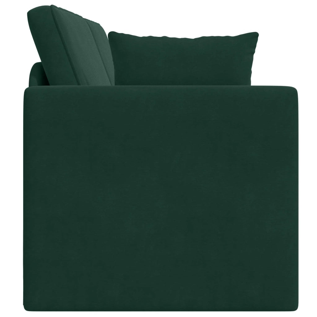 Divano-letto da pavimento Verde Scuro 213 x 70 x 77 cm Velluto 4106728