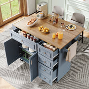 Isola Cucina Multifunzionale ¨C MINIMAL ¨C Blu, Legno, 110x45x92 cm
