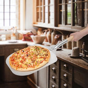 Pizzaschep quadrato - Pizzaschep quadrato con manico in legno lungo (80cm) - Pizzaspatel legno / metallo - VIERKANT