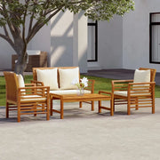 Set Salotto da Giardino 4pz con Cuscini Legno Massello Acacia 3058094