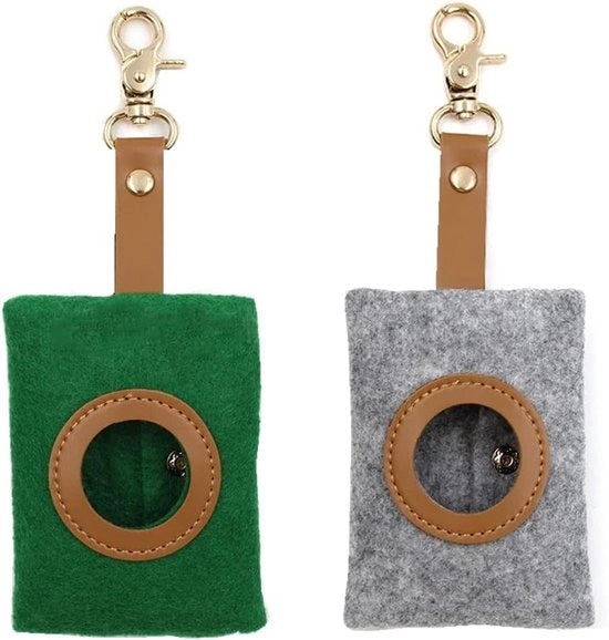 Contenitore per escrementi canini per canile - Contenitore portatile per escrementi canini - Contenitore per escrementi canini per animali domestici durante corsa e camminata - 2 Pezzi (2 Colori)